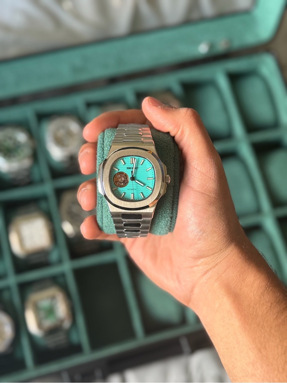 Seiko Mod: Nautilus Open Heart Tifanyy